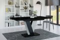 Stół VINI- rozkładany nowoczesny czarny połysk-beton-bok.