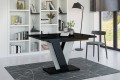 Stół VINI- rozłożony czarny połysk-beton-bok.
