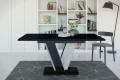 Stół VINI- rozłożony czarny połysk-beton-front.