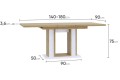 Wymiary stołu forset-biały,artisan.