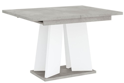 Stół Mufi beton biały - złożony.