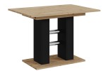 Stół rozkładany mały 100-140 cm dąb artisan-czarny WILDIN MINI 
