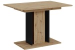 Stół rozkładany mały 100-140 cm dąb artisan-czarny WODIN MINI