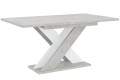 Stół KAO 120-160 cm beton K350-biały- rozłożony.