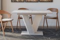 Stół jdalniany rozkładany VINI beton-biały mat-złożony.