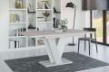 Stół VINI 120-160 cm beton-biały mat-rozłożony.