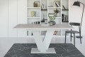 Stół rozkładany do jadalni VINI beton-biały mat-rozłożony.