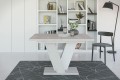 Stół rozkładany do jadalni VINI beton-biały mat-złożony.
