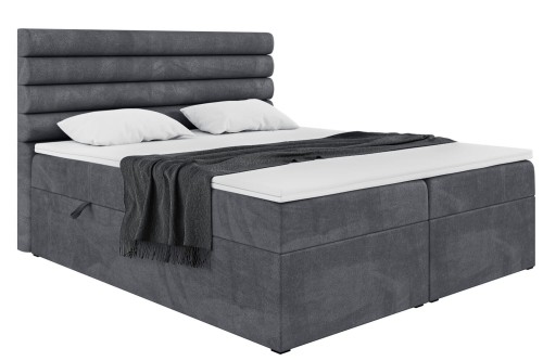 Łóżko Karim boxspring ciemnoszary-zamknięty.