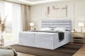 Łóżko nowoczesne Karim boxspring jasnoszary do sypialni.