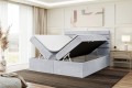 Łóżko nowoczesne Karim boxspring jasnoszary do sypialni-otwarte.