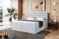 Łóżko sypialniane Karim boxspring jasnoszary-zamknięte.