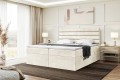 Łóżko nowoczesne typu boxspring Karim kremowy- zamknięty.