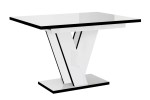 Stół rozkładany 120-160 cm biały-czarny połysk VINI