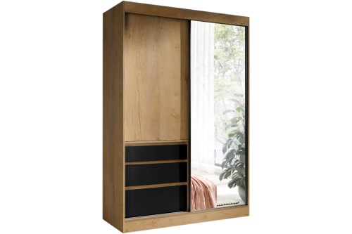 Szafa nowoczesna HATI 140 dąb lefkas-czarny.jpg