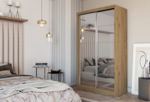 Szafa dwudrzwiowa z lustrem FLURIA 160 cm