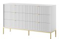 Komoda z szufladami Novi biała złoty profil