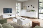 Zestaw mebli do salonu z ryflowanym frontem Novi biały