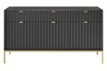 Komoda szeroka Novi czarna złote nogi