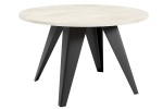 Ława kawowa okrągła  75 cm FARO white chromix