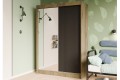 Szafa Ryfli z lustrem 150 cm dąb craft-czarny-bok.jpg