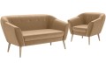 Zestaw mebli DIMA 2+1 sofa z fotelem beżowy RIVIERA 24.