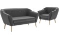 Zestaw mebli DIMA 2+1 sofa z fotelem ciemnoszary Riviera 95.
