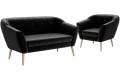 Zestaw mebli DIMA 2+1 sofa z fotelem czarny Riviera 100.