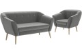 Zestaw mebli DIMA 2+1 sofa z fotelem jasnoszary Riviera 91.