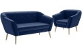 Zestaw mebli DIMA 2+1 sofa z fotelem niebieskim RIVIERA 81.