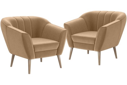 Zestaw 1+1 Kamo na nóżkach beżowy Riviera 24.