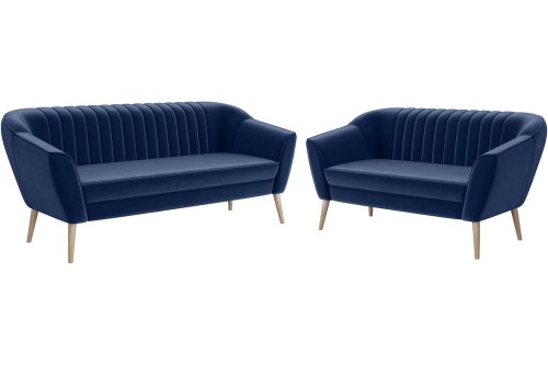 Zestaw 3+2 Kamo na nóżkach niebieska Riviera 81.