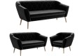 Sofy z fotelem 3+2+1 GLORI czarnym Riviera 100.