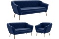 Sofy z fotelem 3+2+1 GLORI niebieski Riviera 81.