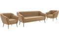 Fotele z sofą nowoczesne tapicerowane 3+1+1 GLORI beżowy Riviera 24.