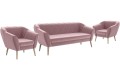 Fotele z sofą nowoczesne tapicerowane 3+1+1 GLORI różowe Manila 09.