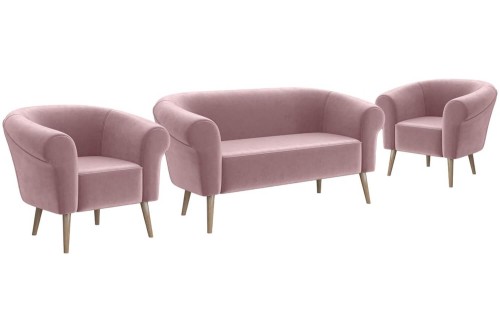 Zestaw foteli 2+1+1 ESPER różowy-manila 09.