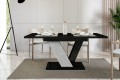 Stół rozłożony 120-160 cm DUBI czarny połysk beton.