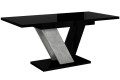 Stół rozłożony DUBI czarny połysk beton.