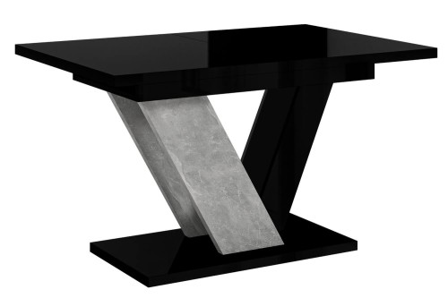 Stół złożony DUBI czarny połysk beton.