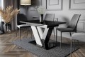 Stół złożony jadalniany 120-160 cm DUBI czarny połysk beton.