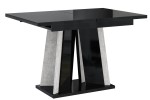 Stół z wkładką 120-160 cm czarny połysk-beton DORA I 