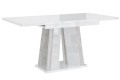 Stół DORA I rozłożony 120-160 cm bały połysk-beton.