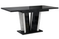 Stół DORA II rozłożony 120-160 cm czarny połysk-beton.