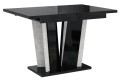 Stół DORA II złożony 120-160 cm czarny połysk-beton.