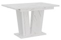 Stół DORA II rozłożony biały marmur-biały.