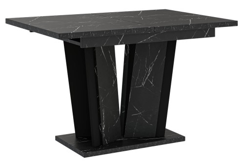 Stół DORA II złożony 120-160 cm czarny marmur-czarny.
