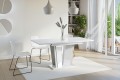 Stół DORA II z wkładką 120-160 cm biały połysk-beton.