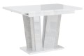 Stół nowoczesny DORA II złożony 120-160 cm biały połysk-beton.