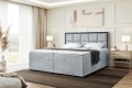 Łóżko boxspring do sypialni zamknięte DANI jasnoszare (czarna rama)- Matt Velvet 85.